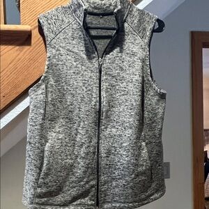 Tan and black tweed Zip-Up Vest